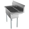 Koolmore 3 Compartment Stainless Steel Commercial Kitchen Sink with Drainboard - Bowl Size 10" x 14" x 10" SC101410-12R3